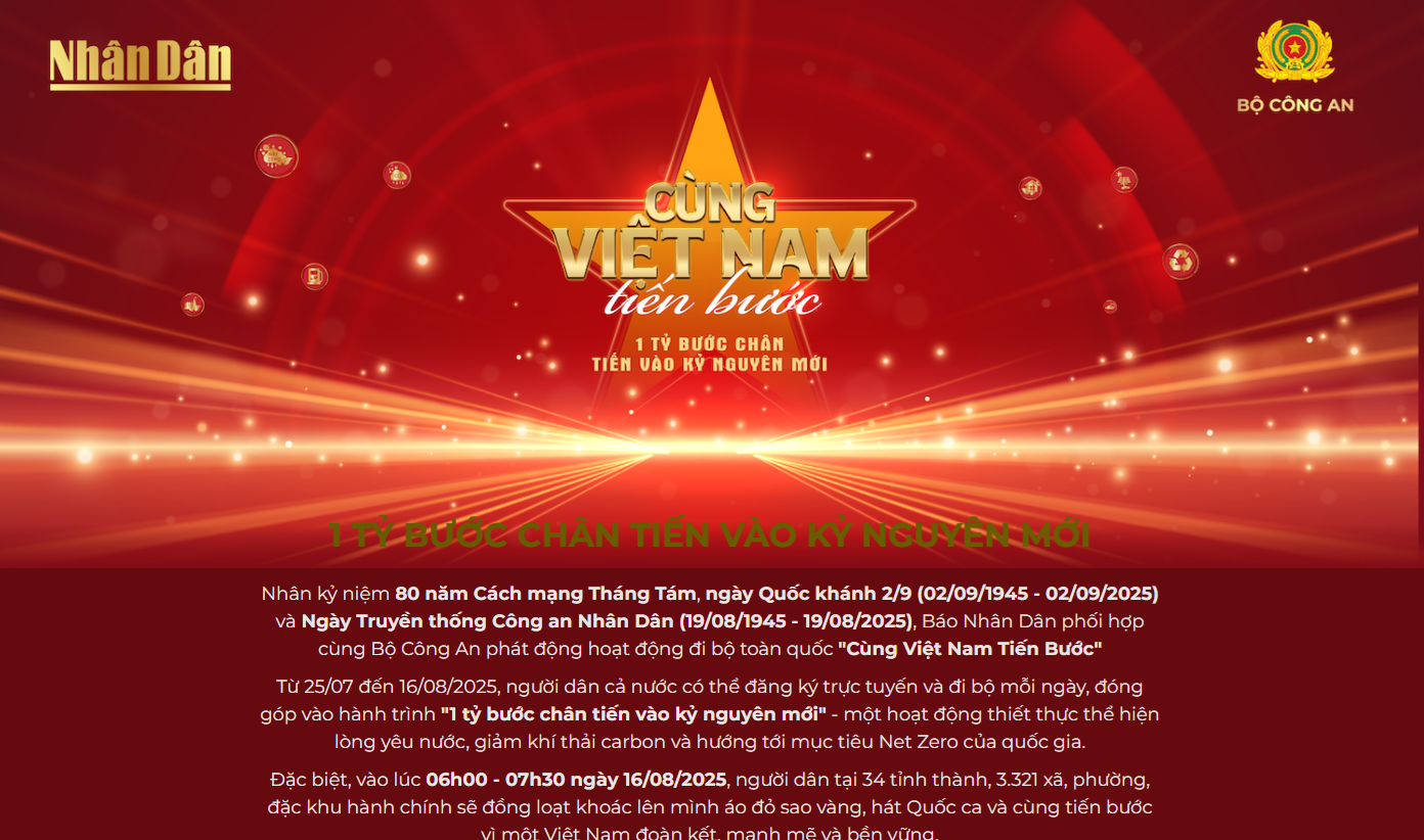 Công bố hoạt động đi bộ toàn quốc “Cùng Việt Nam tiến bước”